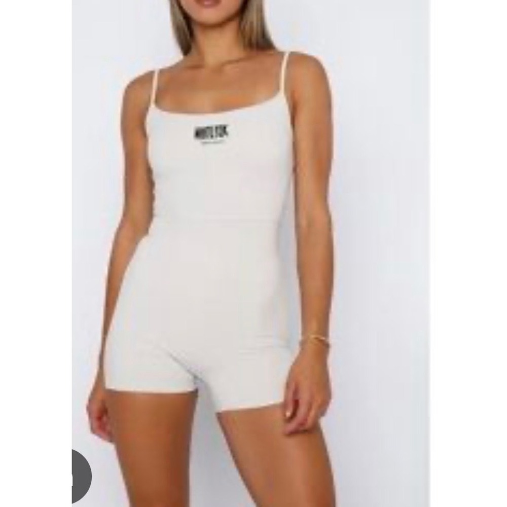 White Fox Archive 6.0 Romper XS Off White Spaghetti adjustable Strap Bodysuit - Picture 1 of 7
